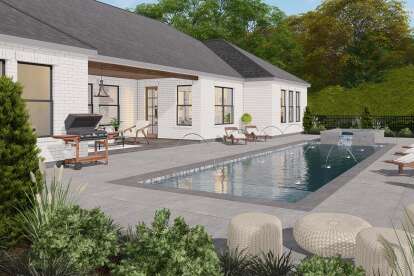 Modern Transitional House Plan #3571-00039 Elevation Photo