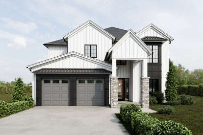 Modern Transitional House Plan #4100-00007 Elevation Photo