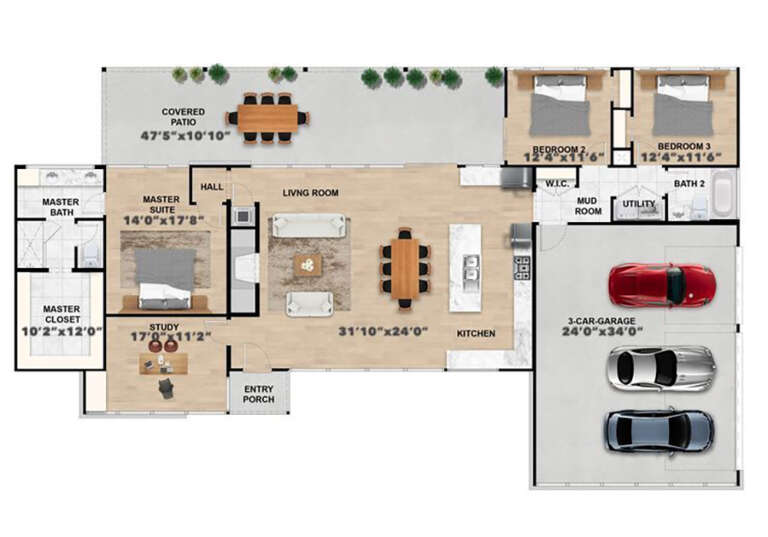 House Plan House Plan #33843 Drawing 1