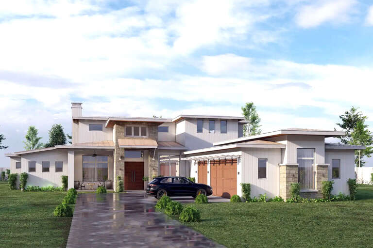 House Plan House Plan #33844 Angled Front Elevation