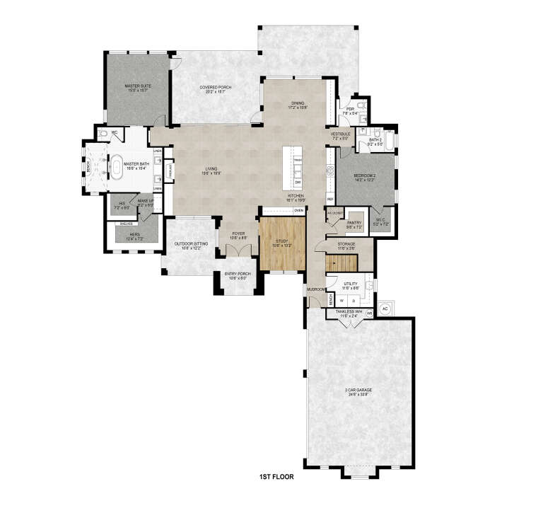 House Plan House Plan #33844 Drawing 1