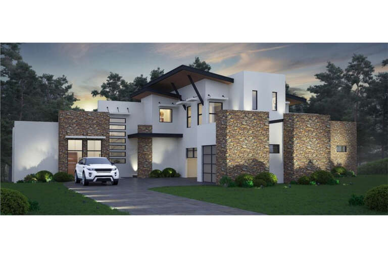House Plan House Plan #33846 Angled Front Elevation