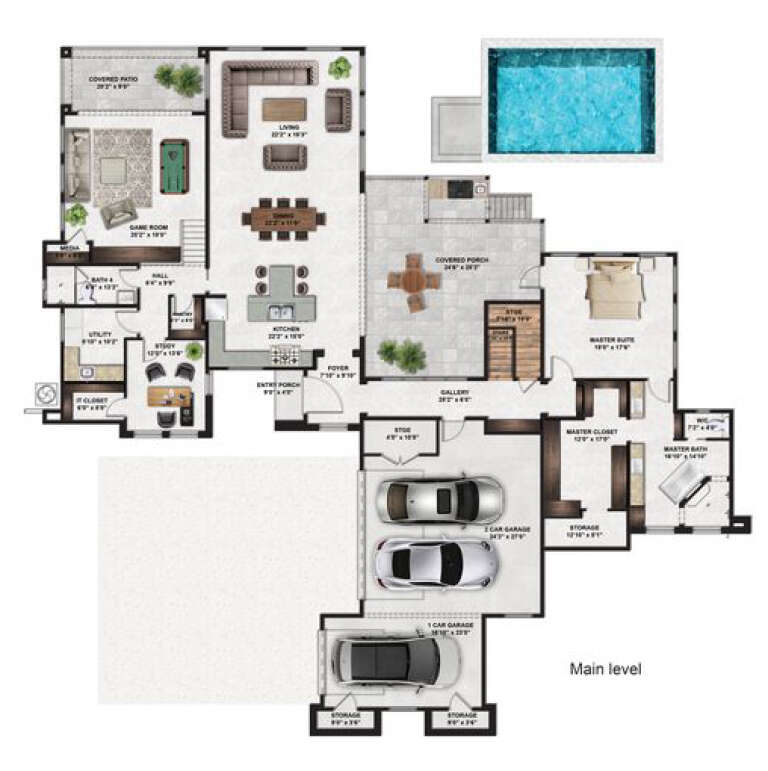 House Plan House Plan #33846 Drawing 1