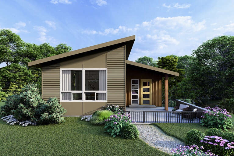 House Plan House Plan #33848 Angled Front Elevation