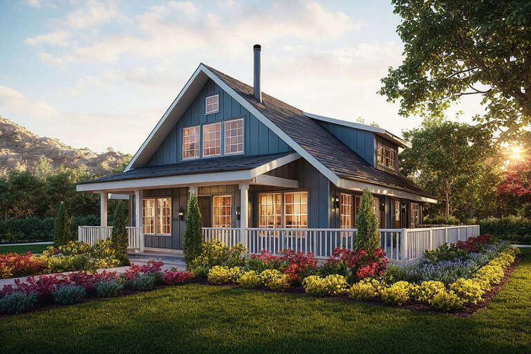 House Plan House Plan #33849 Angled Front Elevation