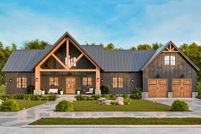 Modern Farmhouse House Plan #4195-00081 Elevation Photo