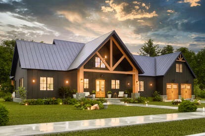Modern Farmhouse House Plan #4195-00081 Elevation Photo