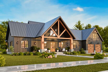 Modern Farmhouse House Plan #4195-00081 Elevation Photo