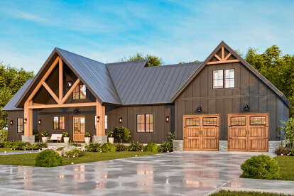 Modern Farmhouse House Plan #4195-00081 Elevation Photo