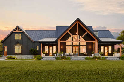 Modern Farmhouse House Plan #4195-00081 Elevation Photo