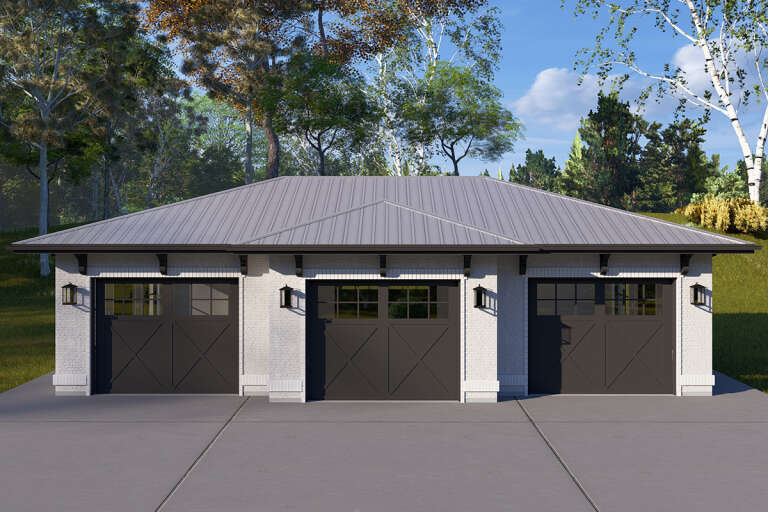 Modern 3 Car Garage Plan - 1,335 Square Feet | Floor Plan #2802-00429 ...