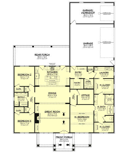 Main Floor for House Plan #041-00402