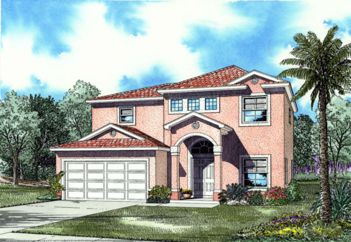 Mediterranean Plan 1,926 Square Feet, 4 Bedrooms, 2.5