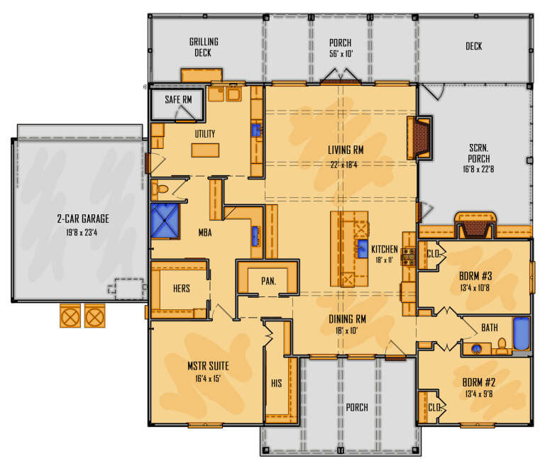 House Plan House Plan #33872 Drawing 1