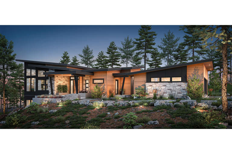 House Plan House Plan #33874 Angled Front Elevation