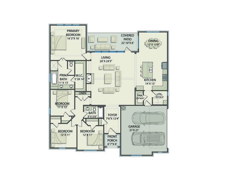 House Plan House Plan #33876 Drawing 1