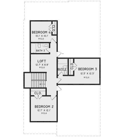 Second Floor for House Plan #9480-00004