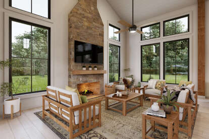 Modern Farmhouse Pool House Plan - 1,000 Square Feet, 1 Bathroom ...
