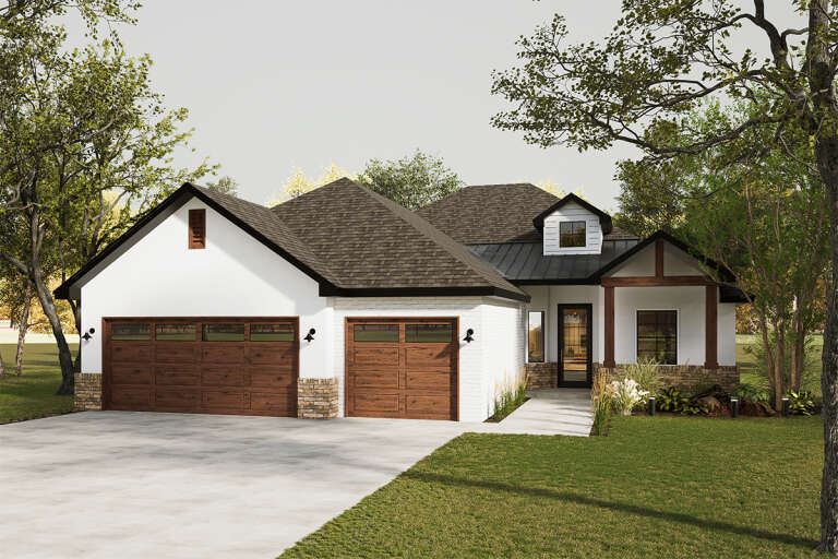 House Plan House Plan #33893 Angled Front Elevation