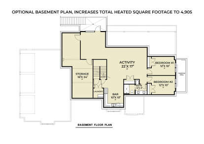 Basement for House Plan #2464-00172
