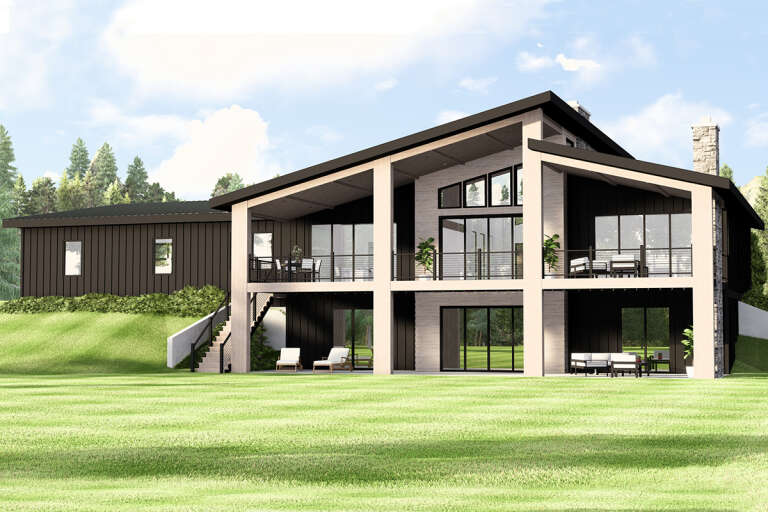 House Plan House Plan #33901 Angled Rear Elevation  