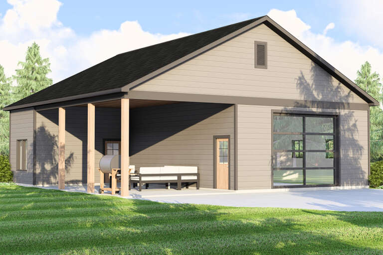House Plan House Plan #33902 Angled Front Elevation