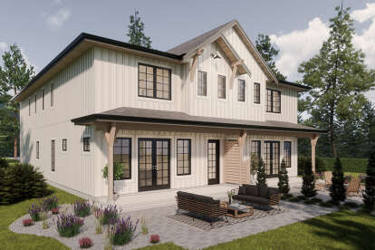 Modern Farmhouse House Plan #2452-00017 Elevation Photo