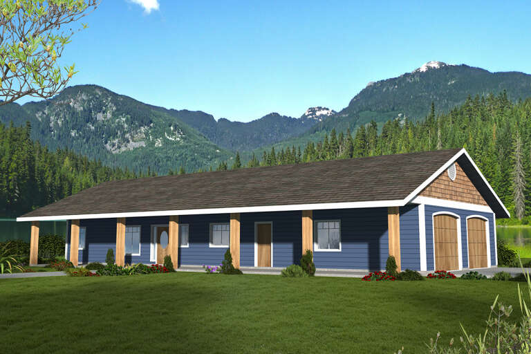 House Plan House Plan #33906 Angled Front Elevation