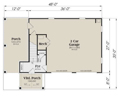 Garage Floor for House Plan #009-00461