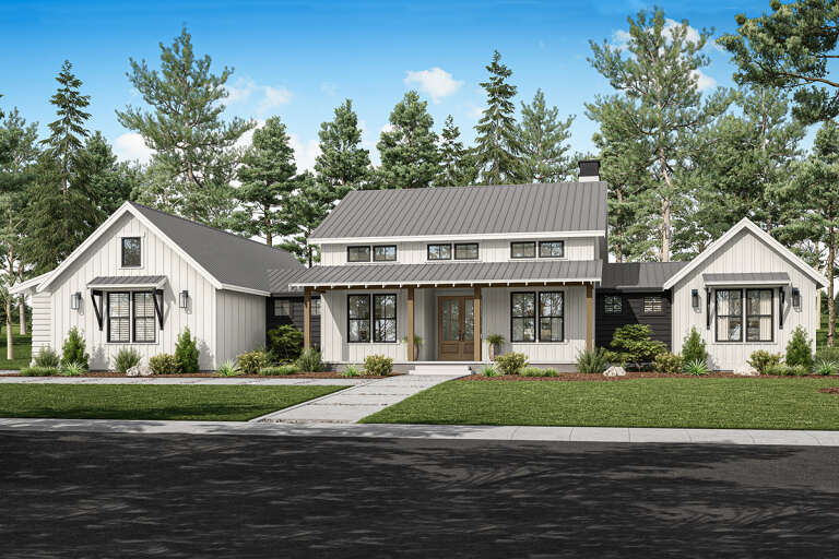 House Plan House Plan #33911 Angled Front Elevation