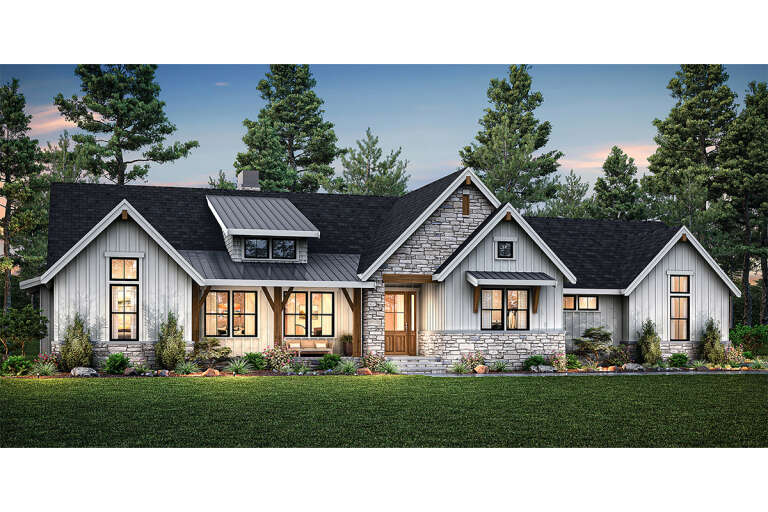 House Plan House Plan #33912 Angled Front Elevation