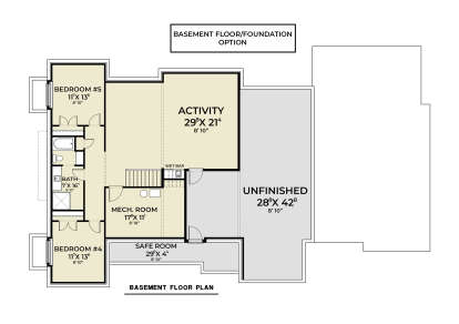 Optional Basement Layout for House Plan #2464-00178