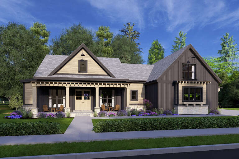House Plan House Plan #33915 Angled Front Elevation