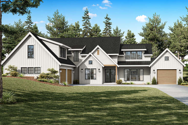 House Plan House Plan #33916 Angled Front Elevation