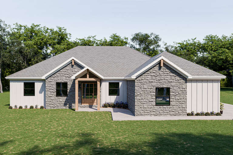 House Plan House Plan #33919 Angled Front Elevation