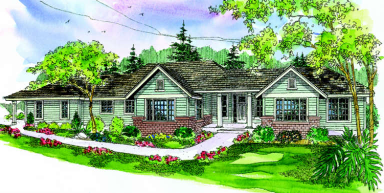 Traditional House Plan #035-00407 Elevation Photo