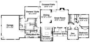 Floorplan 1 for House Plan #035-00407