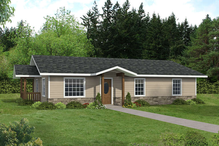 House Plan House Plan #33920 Angled Front Elevation