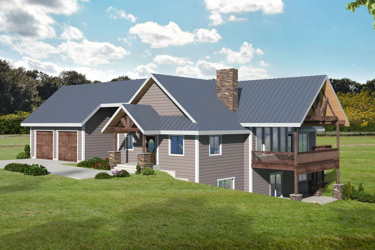 House Plan House Plan #33921 Angled Front Elevation