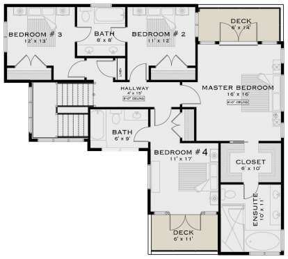 Second Floor for House Plan #5984-00035
