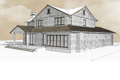 Modern Farmhouse House Plan #5984-00037 Elevation Photo
