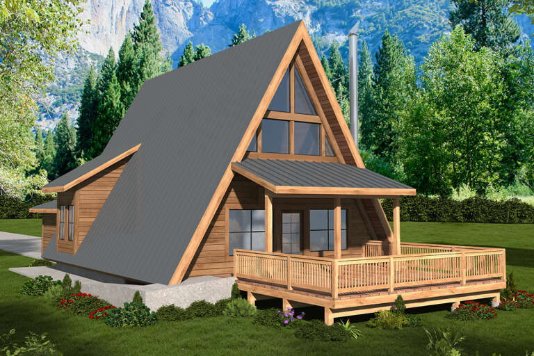 House Plan House Plan #33935 Angled Front Elevation