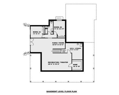 Basement for House Plan #039-00796
