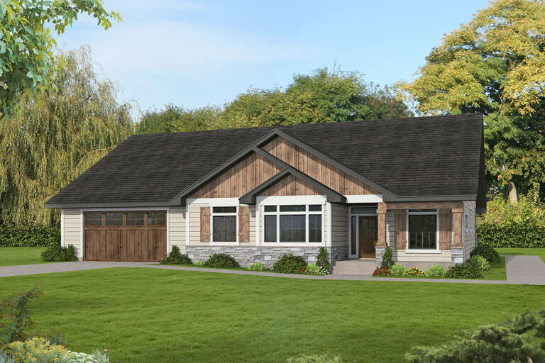 House Plan House Plan #33937 Angled Front Elevation