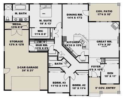 Main Floor for House Plan #039-00797