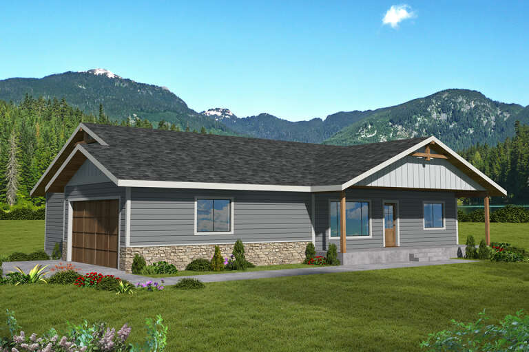 House Plan House Plan #33939 Angled Front Elevation