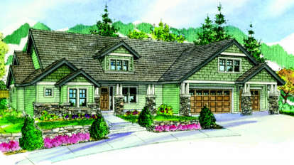 Ranch House Plan #035-00409 Elevation Photo