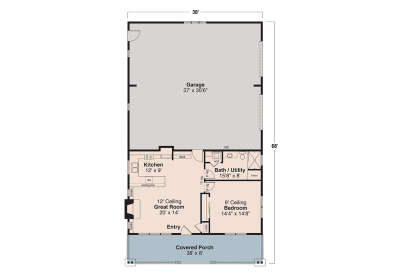 Garage Floor for House Plan #035-01179