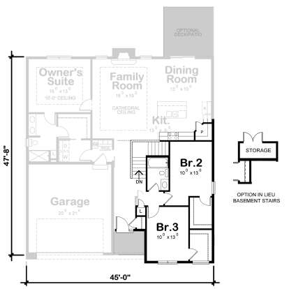 Main Floor in Lieu of Basment Stairs for House Plan #402-01848