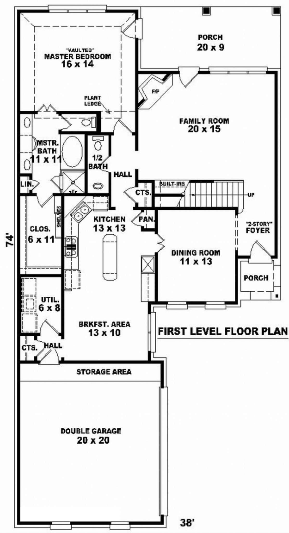 Floorplan 1 for House Plan #053-00449